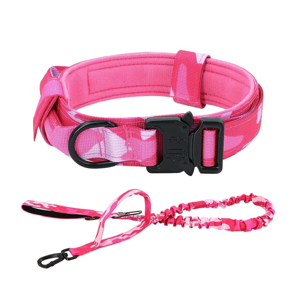 Dog Training Collar Adjustable Tactical Dog Collar And Leash Set Control Handle Pet Lead Collar For Small Big Dogs - Barking & Purrfectly Happy