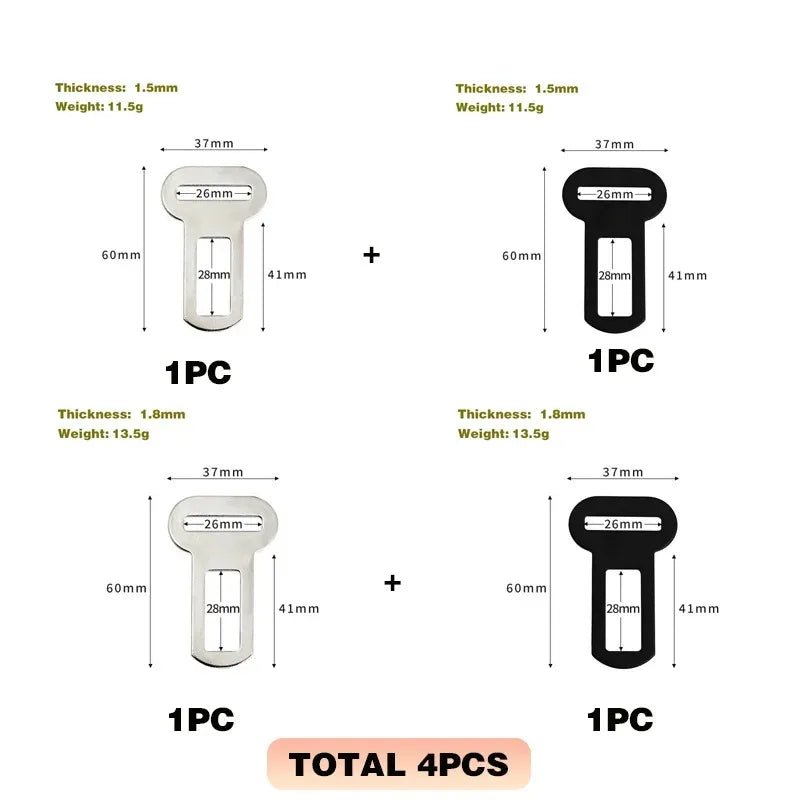Pet Seat Belt Adapters - Car Metal Clips for Pet Leashes, Compatible with Truck & Car Seats - Barking & Purrfectly Happy