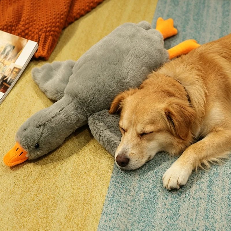 50cm Goose Plush Toy Soft Stuffed Pillow Cats Dogs Relax Pet Companion Anxiety-Relieving Dog Buddy Energy Release Gift for Pets - Barking & Purrfectly Happy