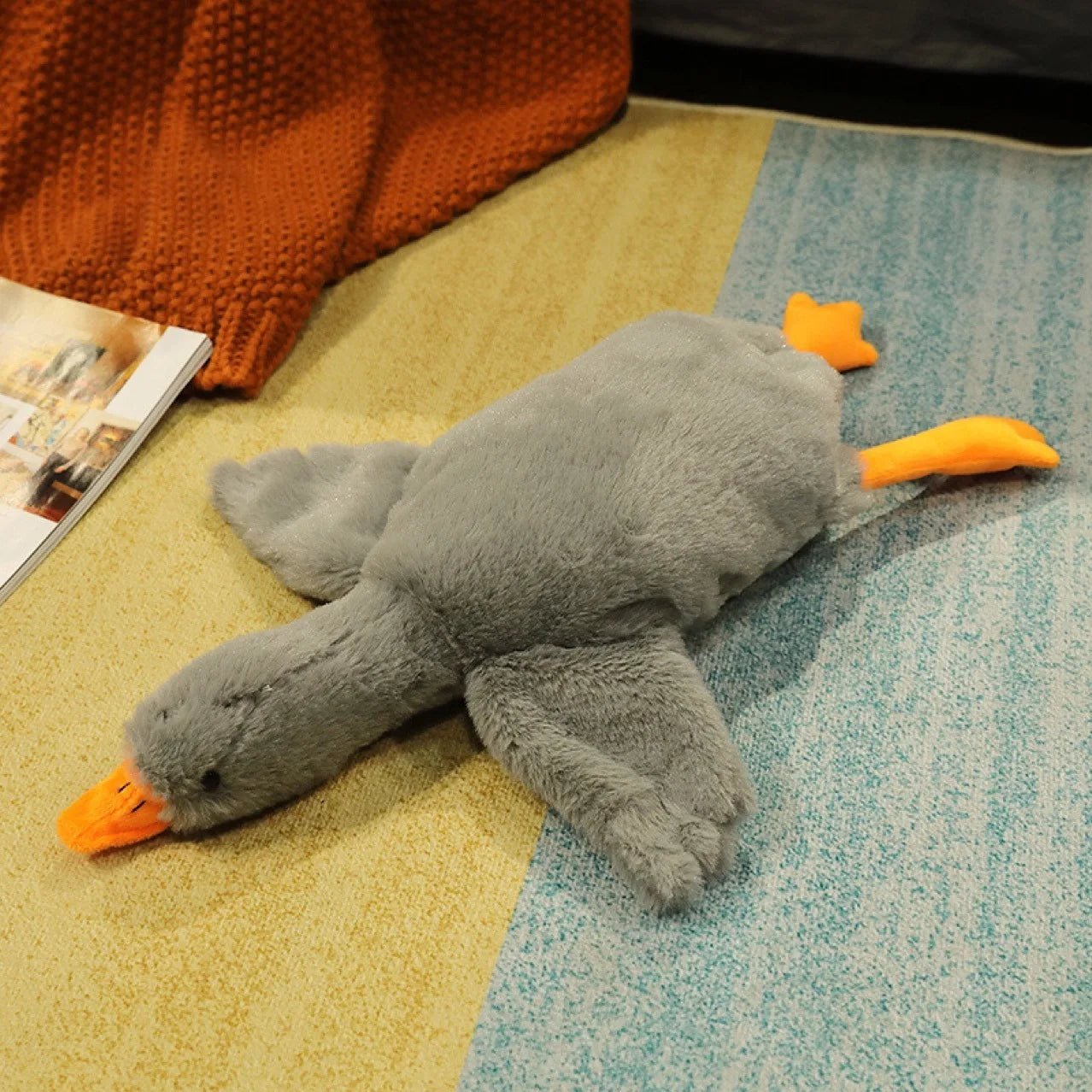50cm Goose Plush Toy Soft Stuffed Pillow Cats Dogs Relax Pet Companion Anxiety-Relieving Dog Buddy Energy Release Gift for Pets - Barking & Purrfectly Happy