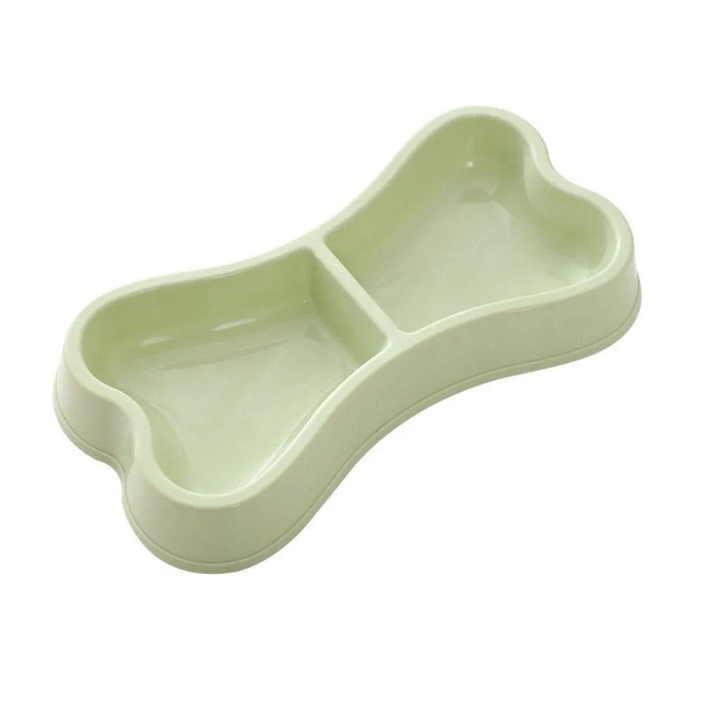 Macaron Bone Shaped Double Pet Bowls Food Water Feeder Dish Durable Non Slip Puppy Cat Feeding Supplies