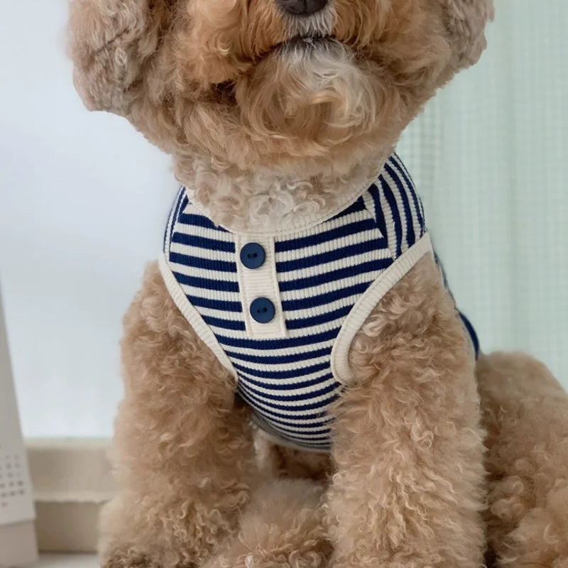 New Pet Dog Striped Sweatshirt Clothes for Small Puppy Summer Clothes Soft Cat Vest Bichon Chihuahua Costumes