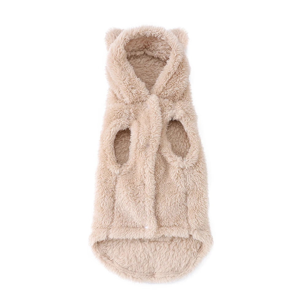 Winter Pet Sweater Coat Cute Ear Soft Hoddie Kitten Clothes Cozy Fleece Costume For Small Dogs Cats Sphynx Cat Yorkshire Outfits