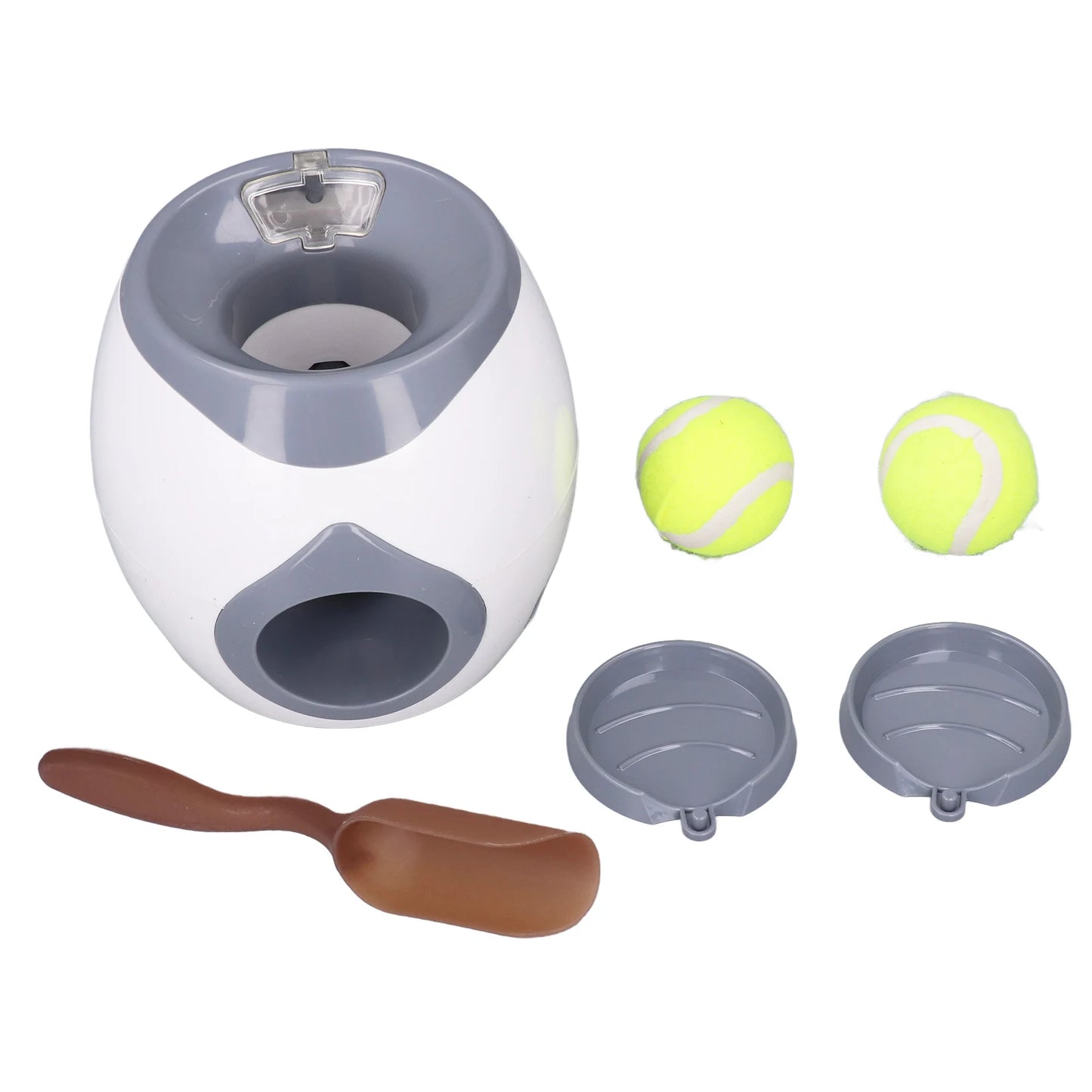 Plastic Dog Ball Feeding Toys Dog Tennis Ball Feeding Machine with 2 Tennis for Dog Training Pet Fetch Tennis