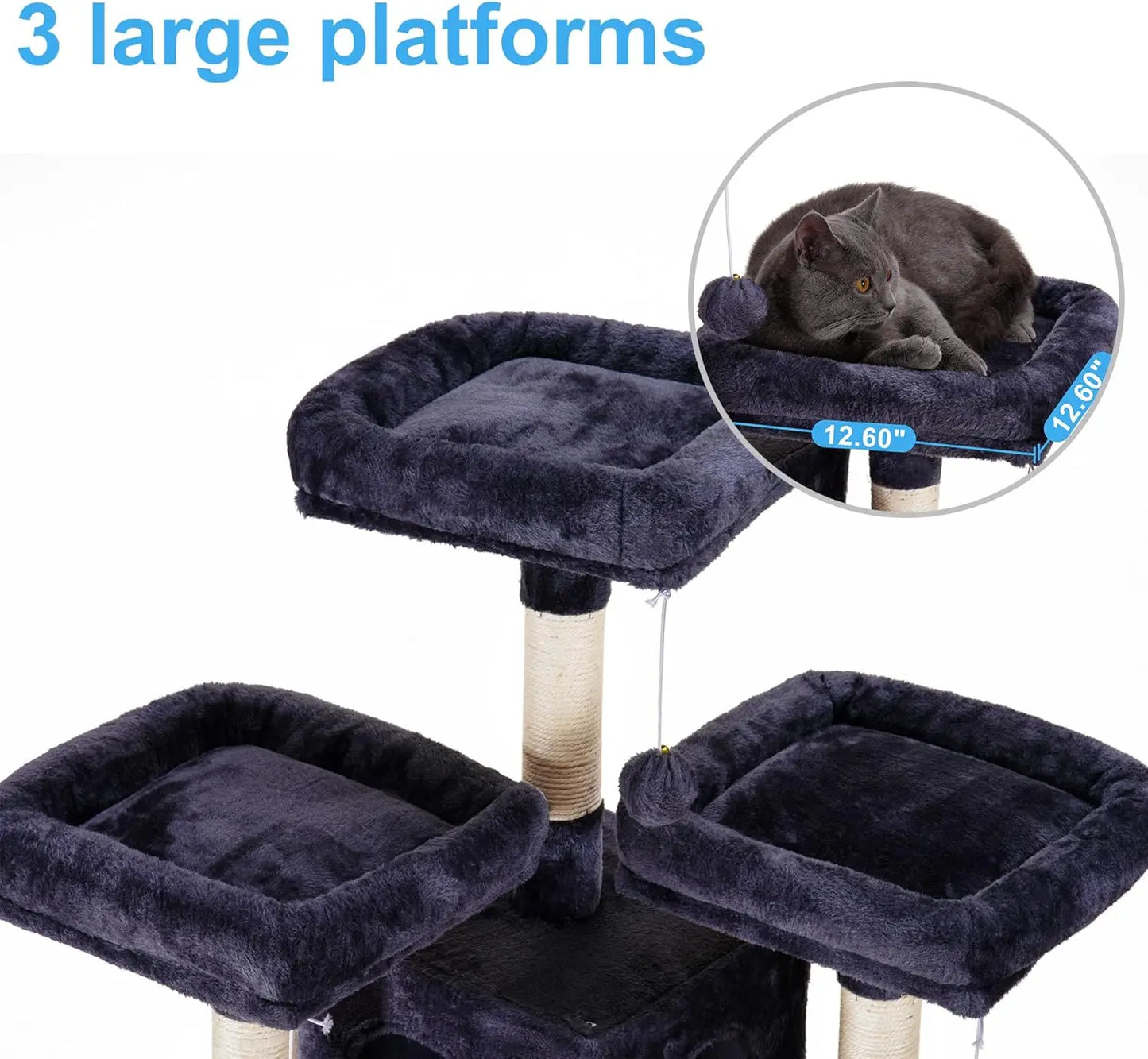 71-Inch XL Cat Tree with Multi-Level Perches, Scratching Posts, and Cozy Basket for Indoor Cats