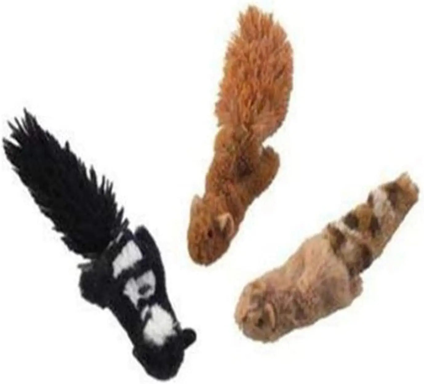 Forest Creatures Cat Toys Pack of 3: Squirrel, Chipmunk, Skunk - Interactive Play for Pets