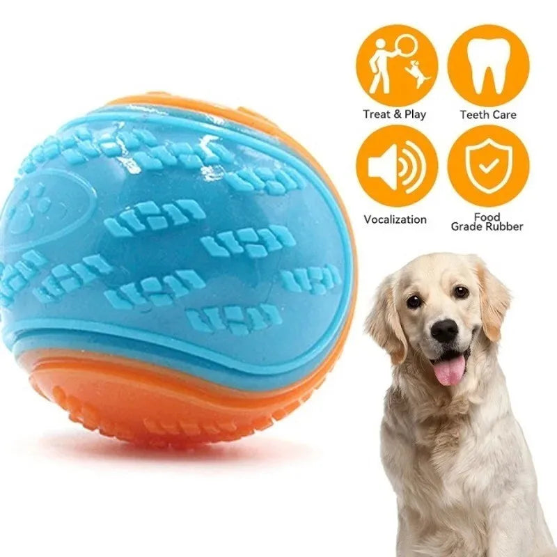 Squeaky Balls for Dogs 6 Pack Interactive TPR Chew Toys Dental Cleaning Puppy Toys for Aggressive Chewers Durable Dog Teething