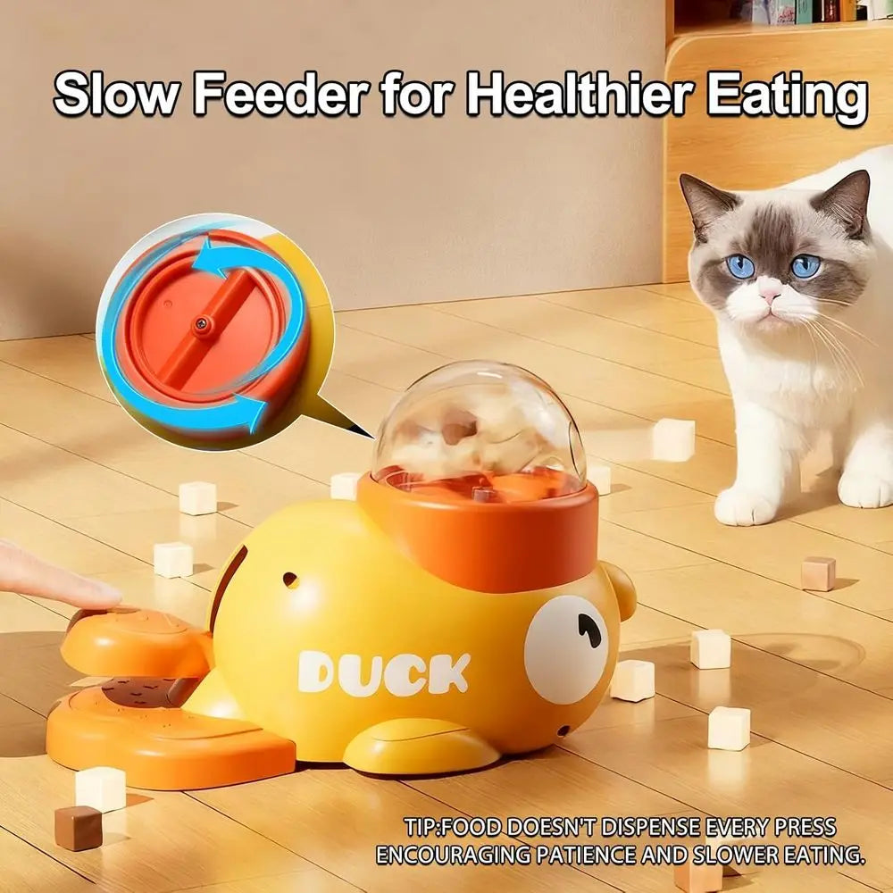 Interactive Dog Toys Puzzle Slow Feeder, Cat Treat Dispenser Toy Duck-Shaped Enrichment Toy for Small Medium Dogs and Cats, IQ T