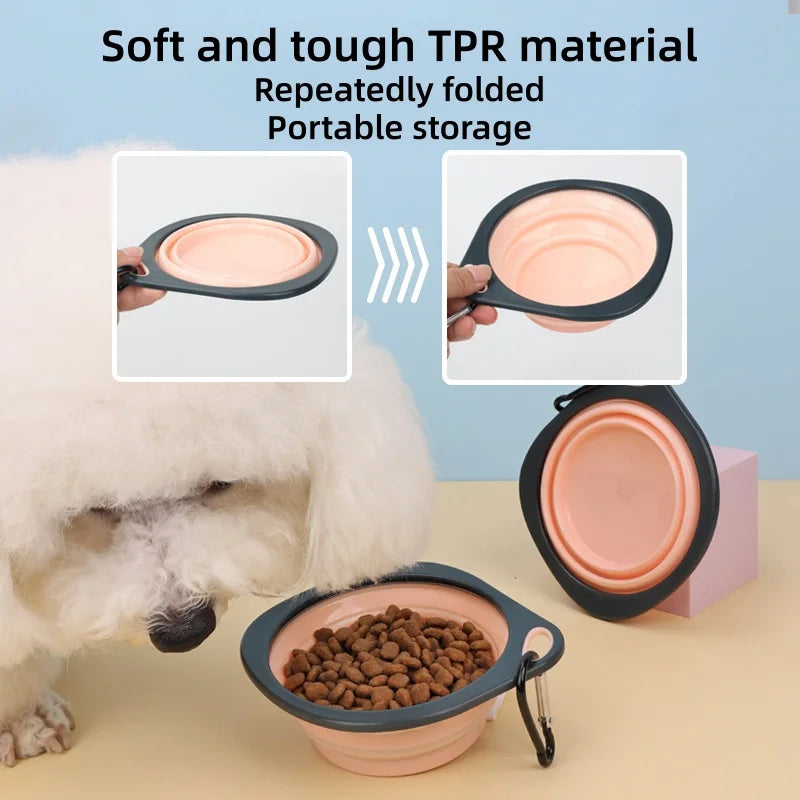 Pet Portable Folding Bowl Outdoor Dog Food Telescopic Pet Bowl Water Bowl Pet Food Container Collapsible Cat Travel Pet Feeder