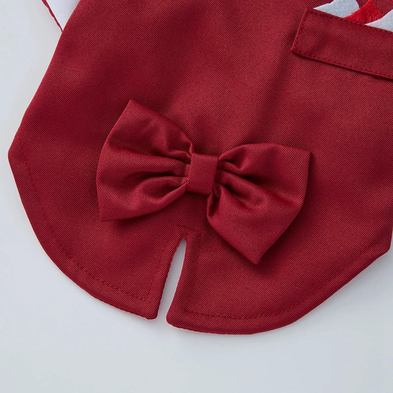 Pet Dog Tuxedo Formal Pet Wedding Party Suit for Small Medium Dogs Dog Boys Bow Tie Shirt Dog Cosplay Pet Dogs Gentleman Costume