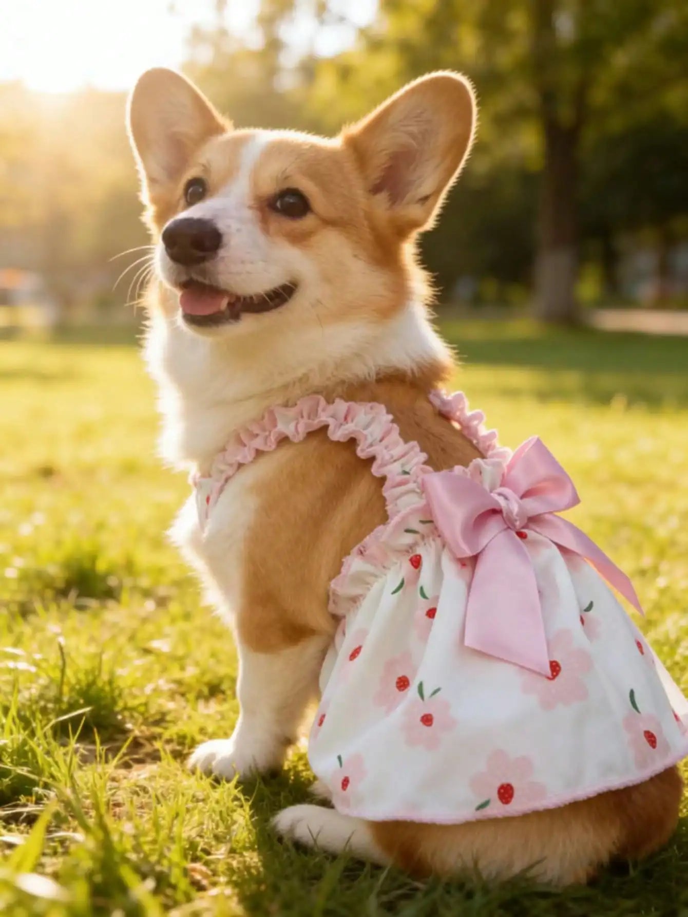 1pc Romantic Ditsy Floral Sleeveless Dress For Small Dogs & Cats, Breathable Lightweight Elegant Princess Style, Suitable For Spring & Summer