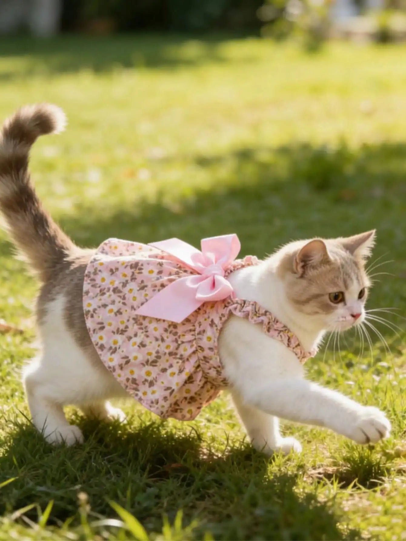 1pc Romantic Ditsy Floral Sleeveless Dress For Small Dogs & Cats, Breathable Lightweight Elegant Princess Style, Suitable For Spring & Summer