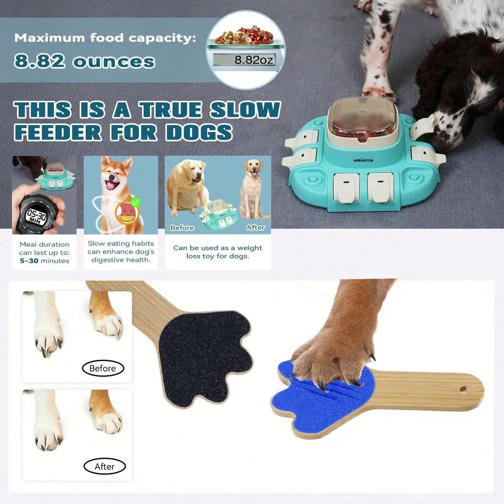 Puzzle Toy, Interactive Puzzle Slow Feeder And Dog Scratch Pad For Nails Set, Dog Nail Scratch Board, Scratching Board For Dogs