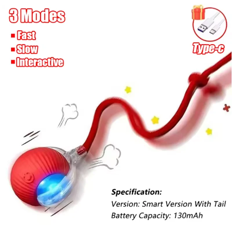 Automatic Interactive Cat Ball, Smart Self-Play Toy with Long Lasting Battery, Chew Proof for Cats Kittens