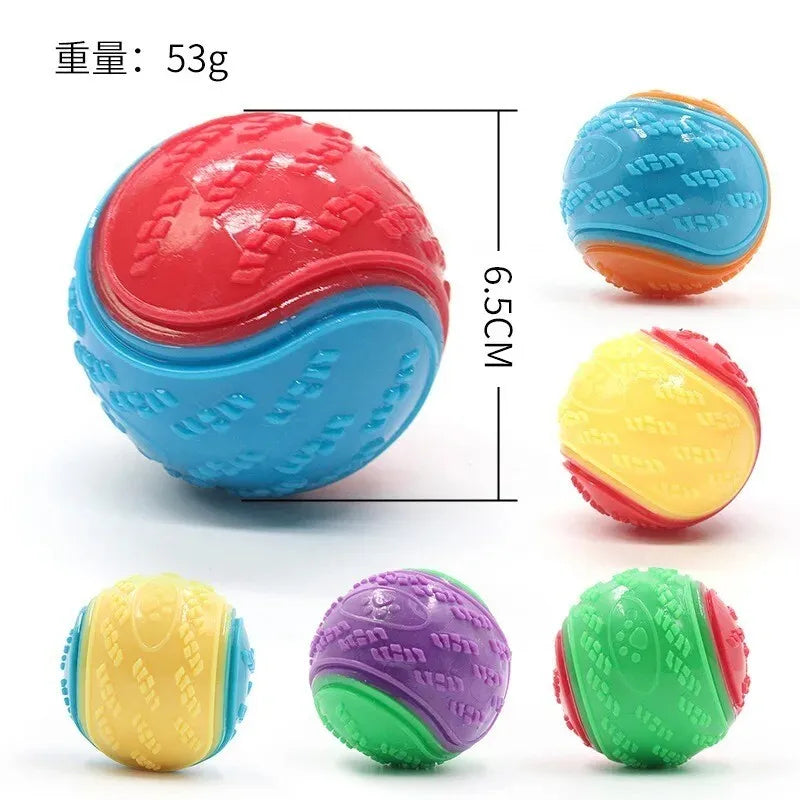 Squeaky Balls for Dogs 6 Pack Interactive TPR Chew Toys Dental Cleaning Puppy Toys for Aggressive Chewers Durable Dog Teething
