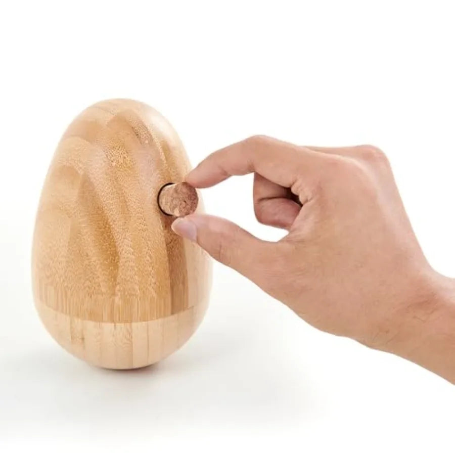 Bamboo Treat Dispenser Wobble Toys Enrichment Puzzle Food Dispenser Ball Toy IQ Training for Small Medium Dog