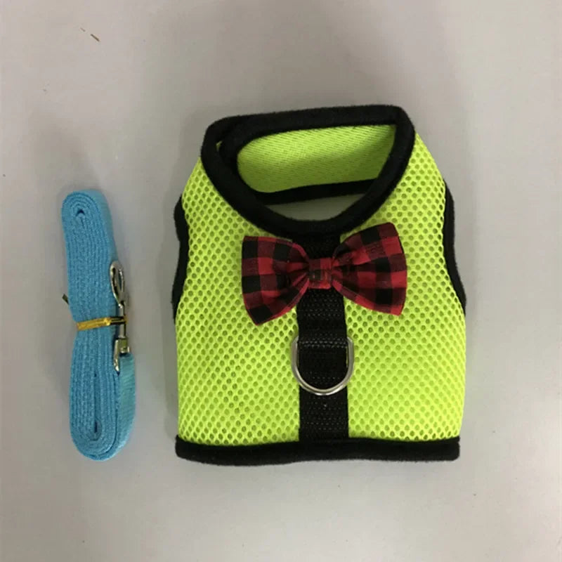Small Animal Outdoor Walking Harness and Leash Set Cute Clothes for Puppy Kitten Pigs Bunny Chinchillas Necklace Rabbit Vest
