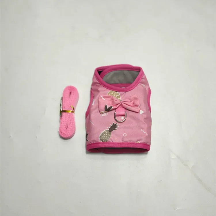 Small Animal Outdoor Walking Harness and Leash Set Cute Clothes for Puppy Kitten Pigs Bunny Chinchillas Necklace Rabbit Vest