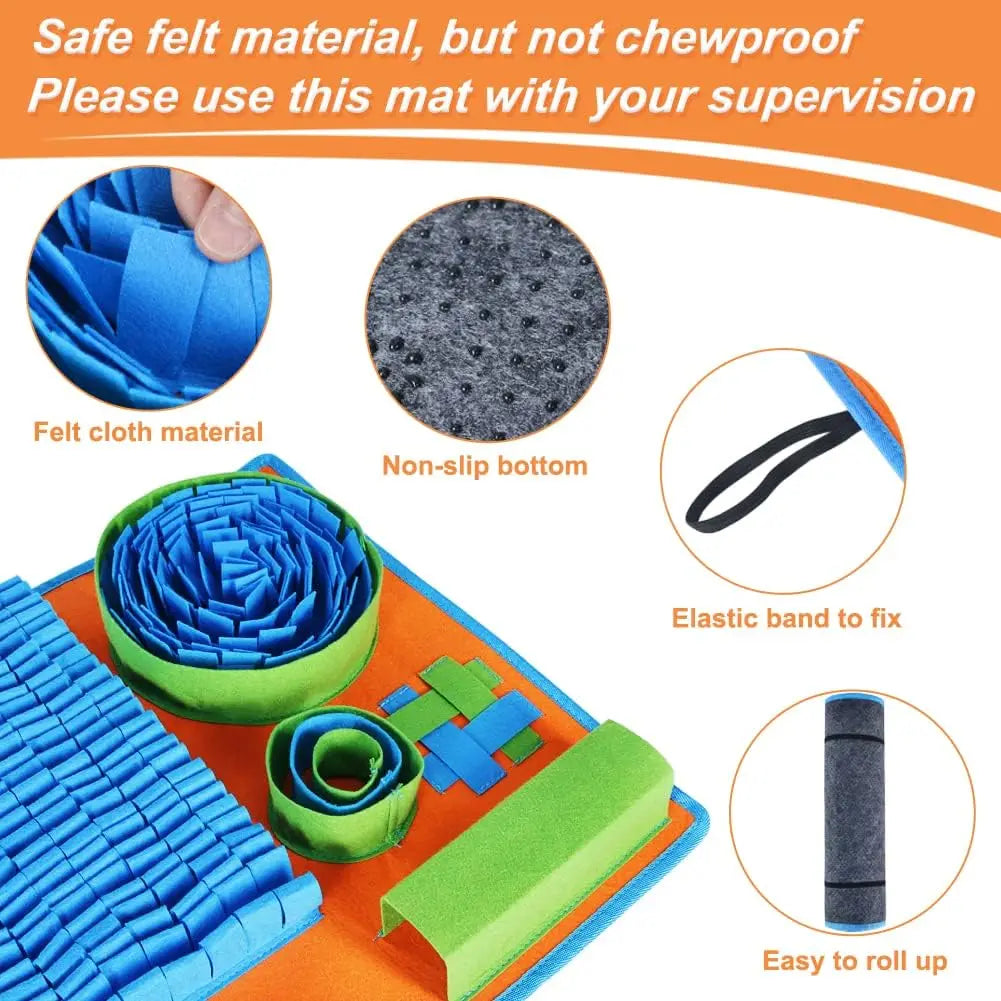 Snuffle Mat for Dogs, Interactive Dog Puzzle Toy for Boredom and Mental Stimulation, Enrichment Feeding Game Sniff Mat Helps Slo