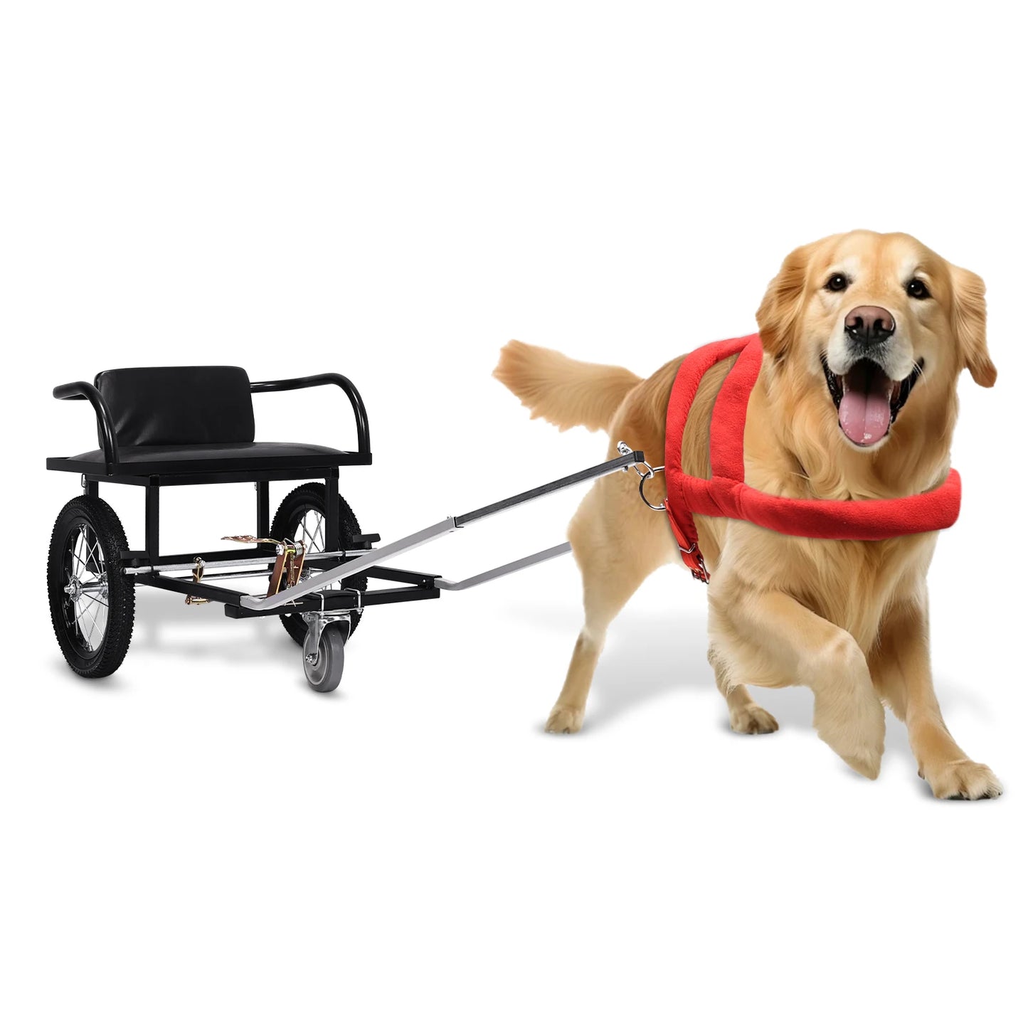 Dog Carts for Owners To Take Pets To Shopping Dogs Pulling Stroller Cart W/ Seat 40-60KG Double Brake
