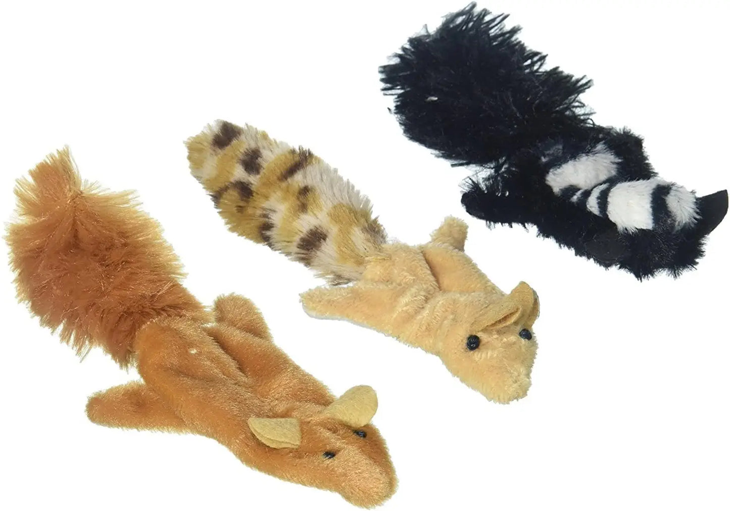 Forest Creatures Cat Toys Pack of 3: Squirrel, Chipmunk, Skunk - Interactive Play for Pets