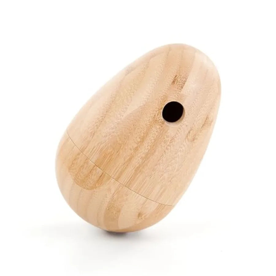 Bamboo Treat Dispenser Wobble Toys Enrichment Puzzle Food Dispenser Ball Toy IQ Training for Small Medium Dog