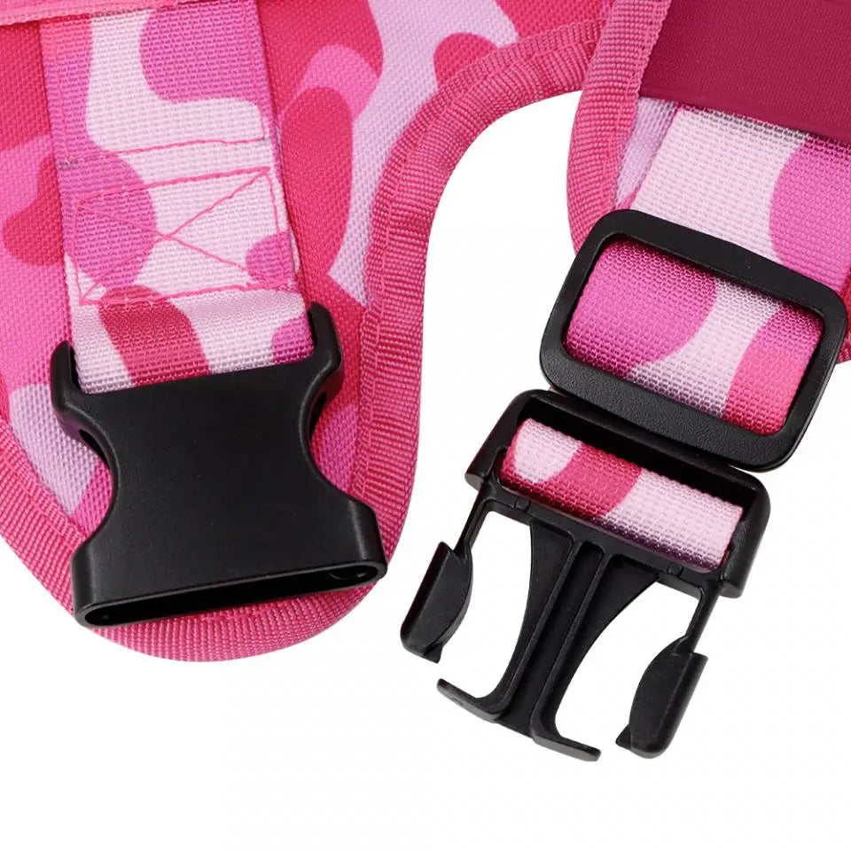 Pink Camo Dog Harness Service Dog Vest for Large Breed Dogs Adjustable Molle Vest Molle Vest with Patchs Hook and Loop Panel