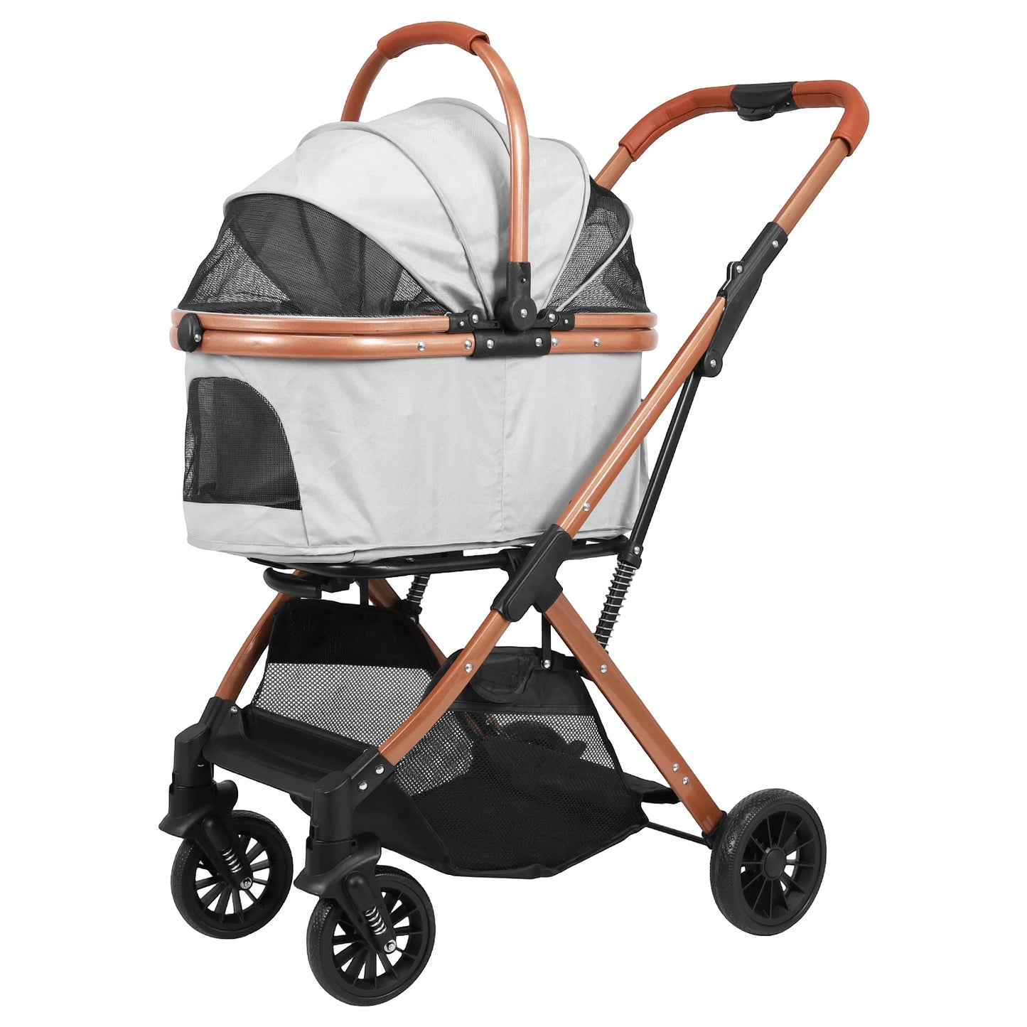 Puppy Cage Jogger Stroller All Terrain 4 Wheels Foldable Travel Jogger Foldable & Ventilated with Sun Shades for Jogging Running