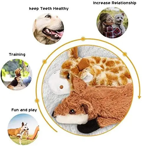 Dog Squeaky Toys, 5 PCS Crinkle Plush Dog Toys, No Stuffing Dog Toys for Small Medium Large Dogs, Stuffless Puppy Toys for Bored