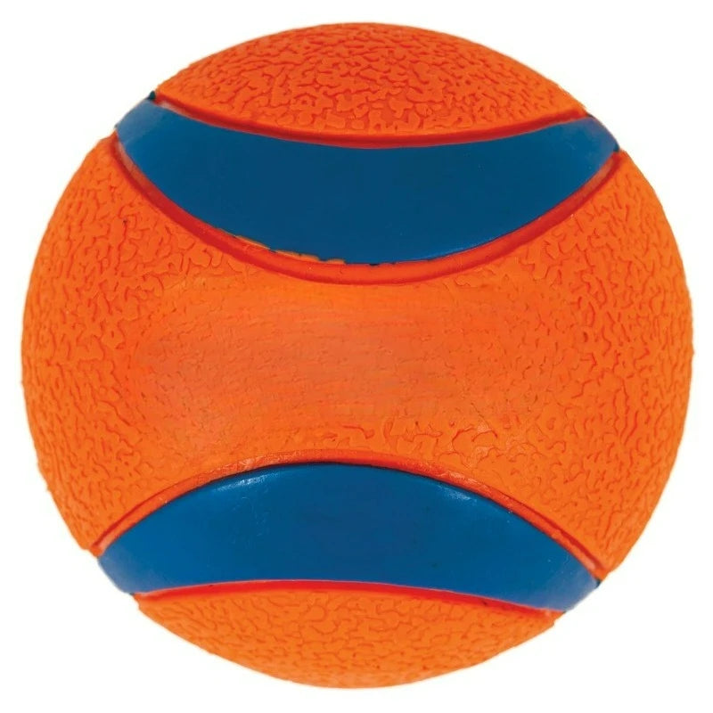 Ultra Ball Rubber Super Bouncy Land and Water Dog Toy, 3" Large for Dogs 60 to 100 lb, Pack of 1, Orange Blue