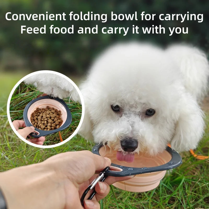 Pet Portable Folding Bowl Outdoor Dog Food Telescopic Pet Bowl Water Bowl Pet Food Container Collapsible Cat Travel Pet Feeder