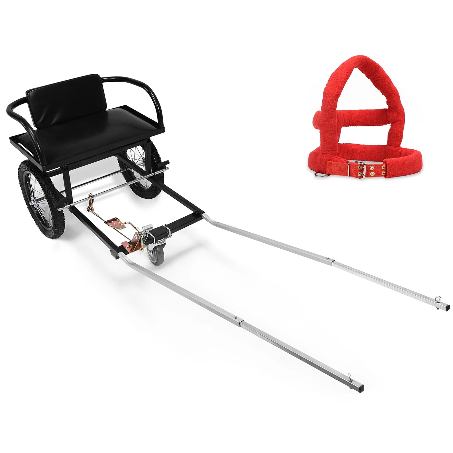 Dog Carts for Owners To Take Pets To Shopping Dogs Pulling Stroller Cart W/ Seat 40-60KG Double Brake