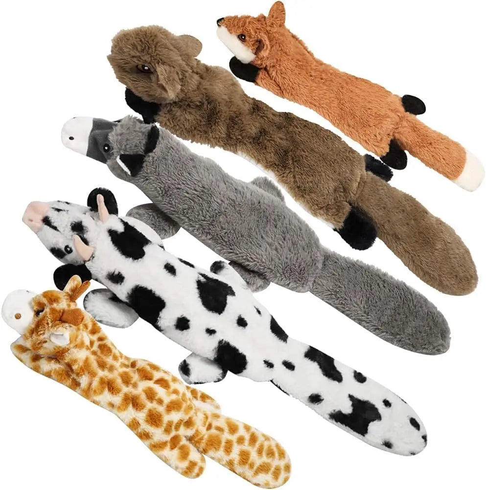 Dog Squeaky Toys, 5 PCS Crinkle Plush Dog Toys, No Stuffing Dog Toys for Small Medium Large Dogs, Stuffless Puppy Toys for Bored