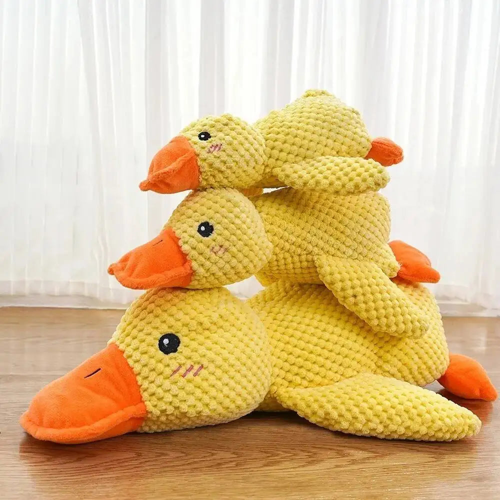 Squeaky Plush Duck Dog Toy Bite Resistant Puppy Chew Toy Teeth Grinding Companion Sleep Toy