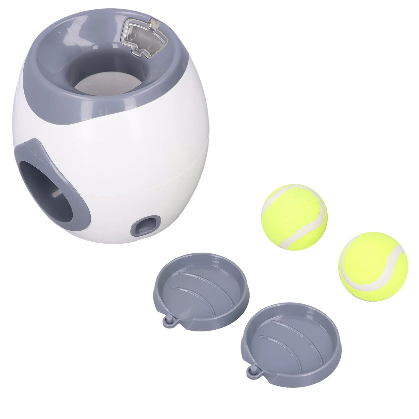 Plastic Dog Ball Feeding Toys Dog Tennis Ball Feeding Machine with 2 Tennis for Dog Training Pet Fetch Tennis