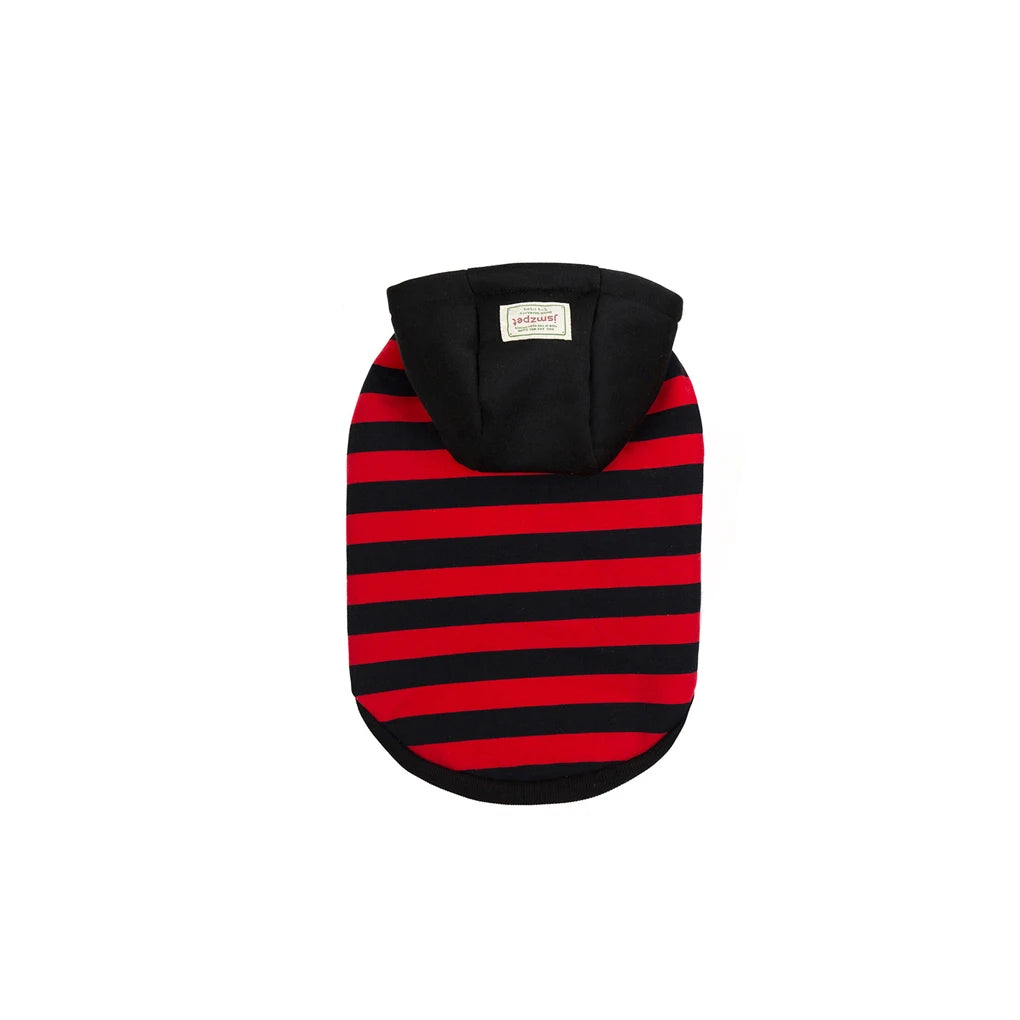 Dog Striped Hoodie Bulldog Clothes Sweatshirt Fashion Warm Coat Red