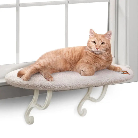 Kitty Sill Cat Window Perch for Large Cats, Orthopedic Window Hammock Bed Holds 40LBS, Washable Cover, Kitty Windowsill Bed Seat