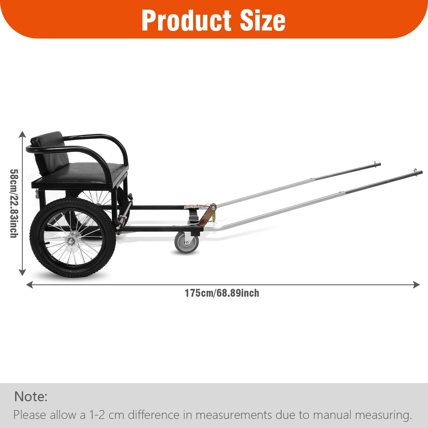 Dog Carts for Owners To Take Pets To Shopping Dogs Pulling Stroller Cart W/ Seat 40-60KG Double Brake