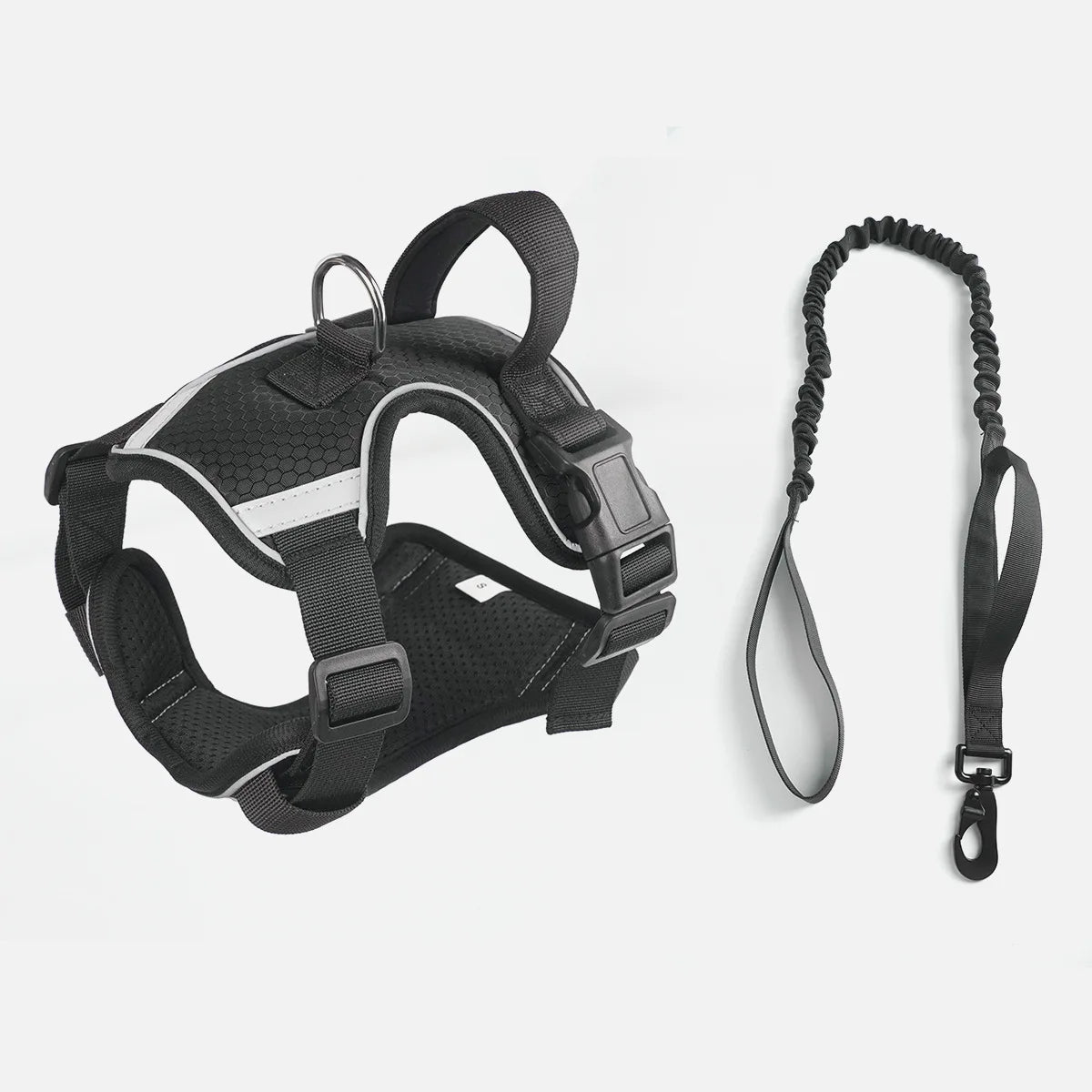 Dog harness with leash,dog collar,Heavy-Duty Dog Harness with Anti-Slip Padding, Front Leash Connector & Secure Buckles