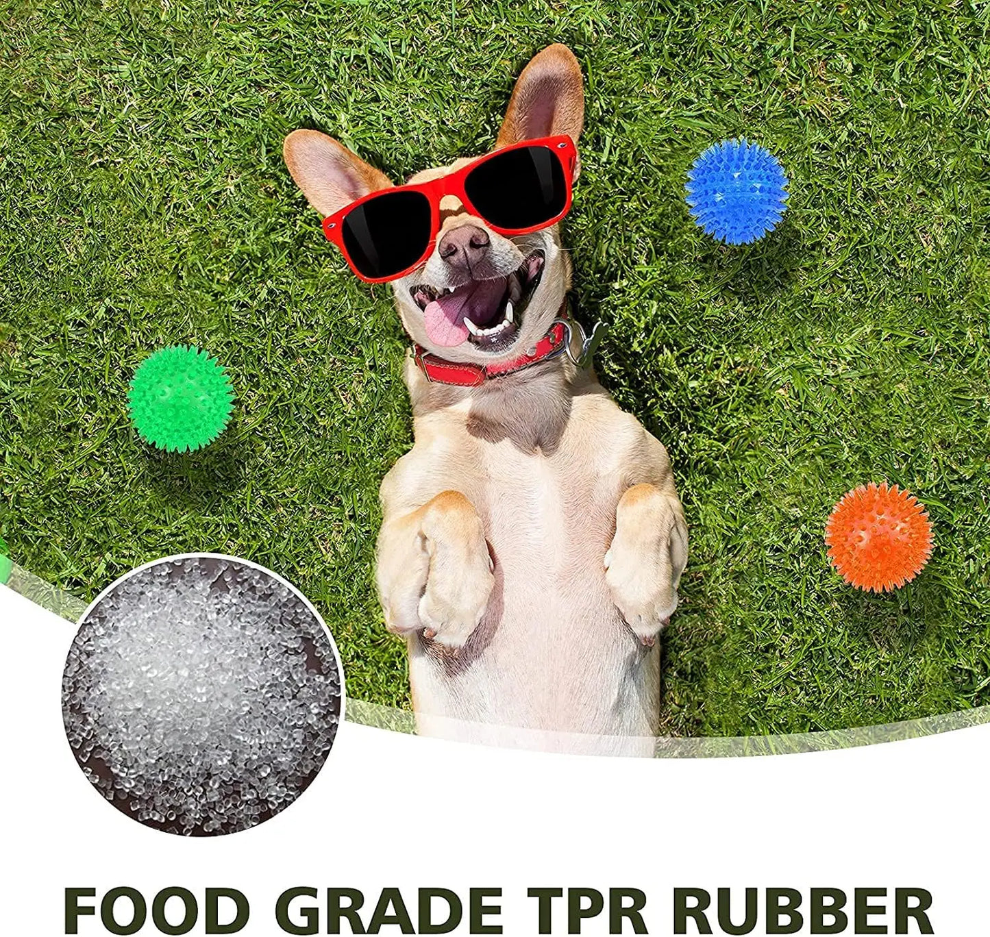 6 Pack Squeaky Dog Toy Balls, Floating Pool Toys, Durable Fetch Chew Toys for Medium/Large Dogs