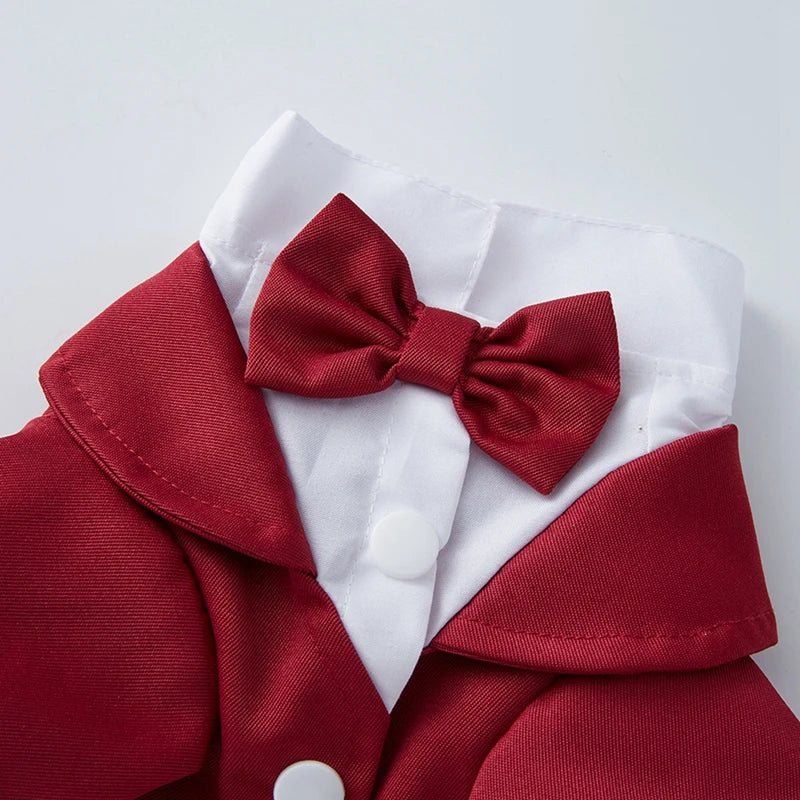 Pet Dog Tuxedo Formal Pet Wedding Party Suit for Small Medium Dogs Dog Boys Bow Tie Shirt Dog Cosplay Pet Dogs Gentleman Costume