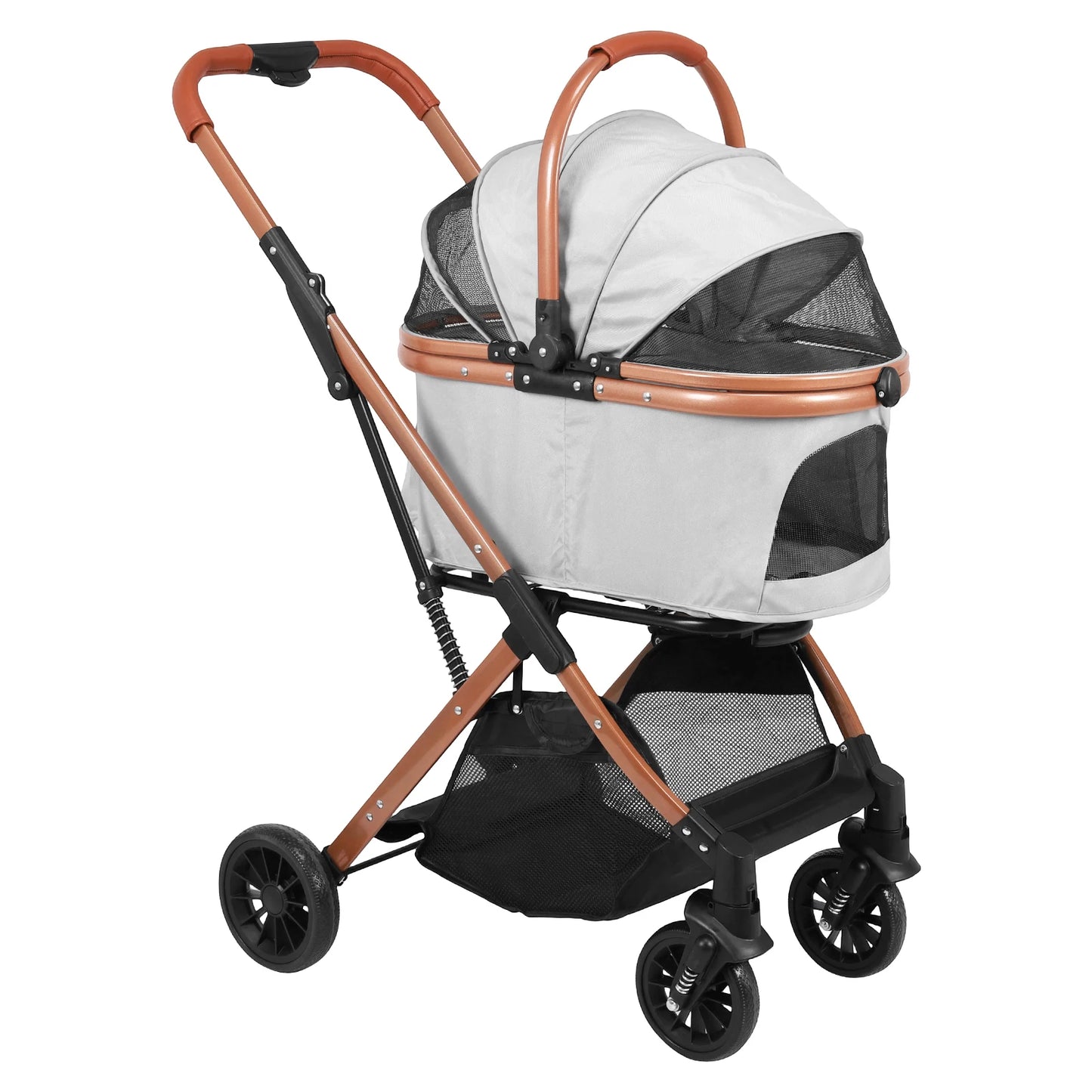 Puppy Cage Jogger Stroller All Terrain 4 Wheels Foldable Travel Jogger Foldable & Ventilated with Sun Shades for Jogging Running
