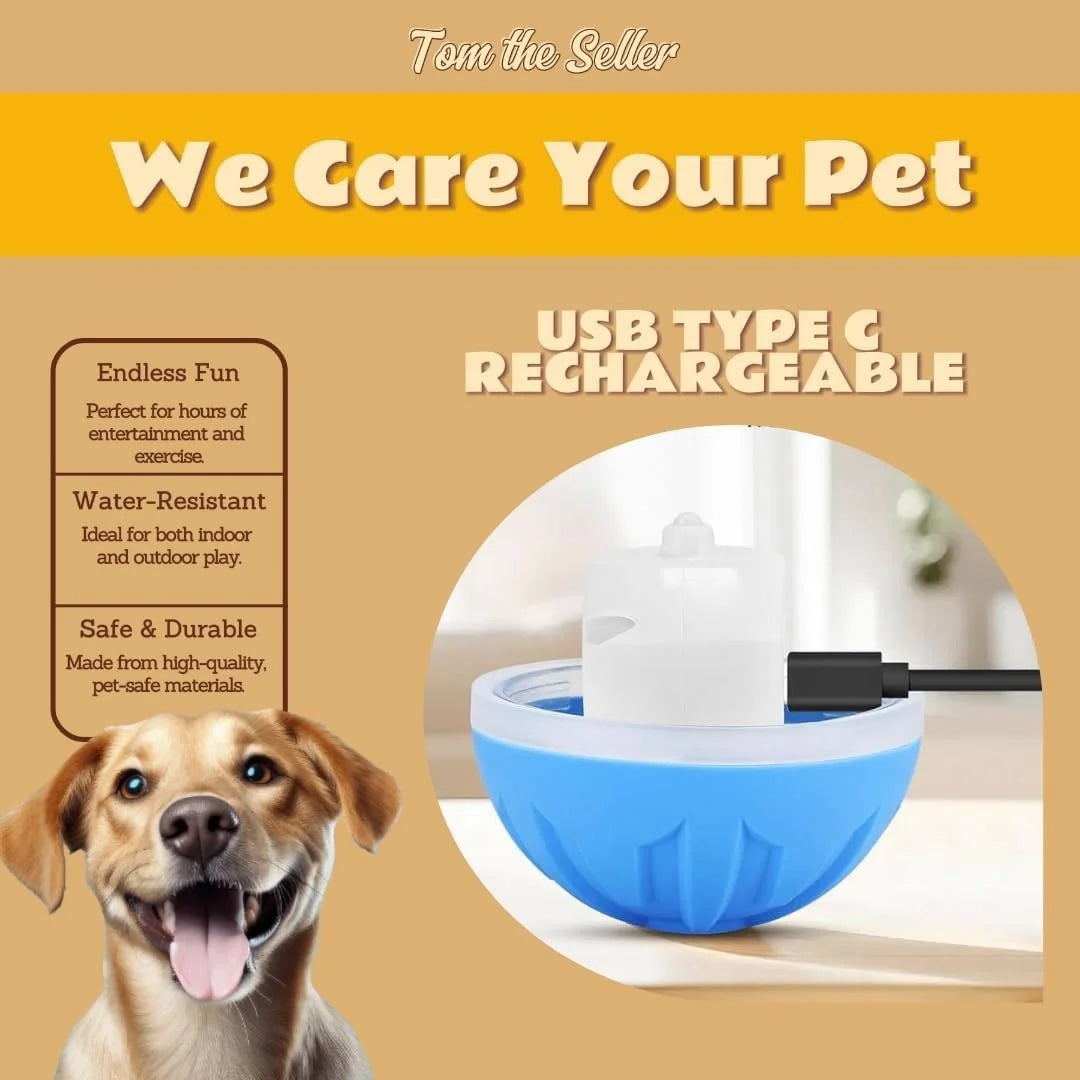 Smart Bouncing Electric Pet Ball, Automatic Random Motion Toy, Durable Chew-Resistant for Cats and Dogs
