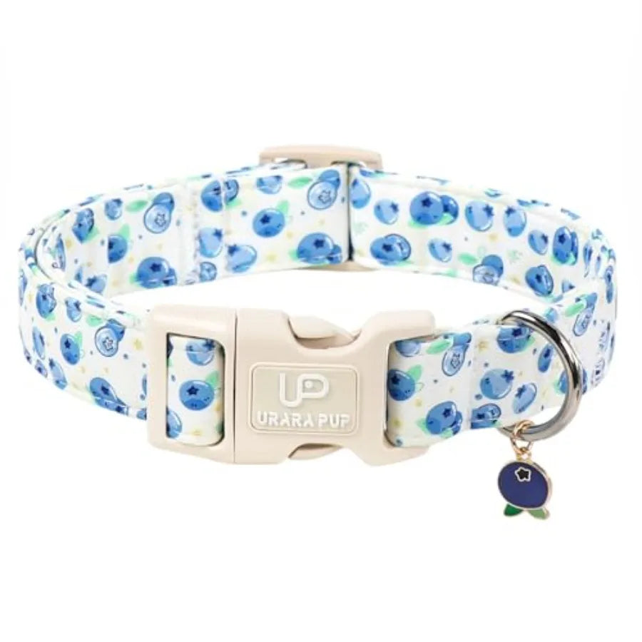 Peach Dog Collar, Summer Spring Cotton Dog Collar, Cute Fruit Pattern Adjustable Pink Pet Collar, Lightweight Durable Quick Rel