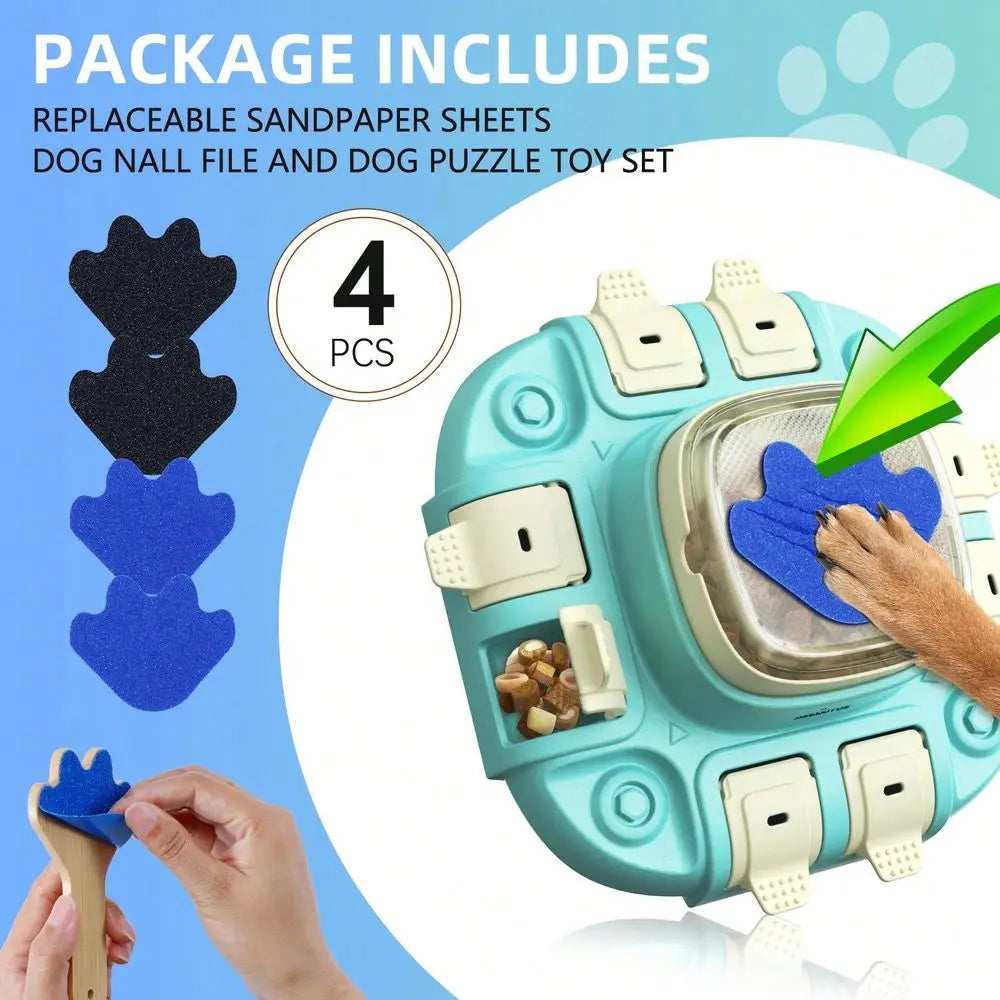 Puzzle Toy, Interactive Puzzle Slow Feeder And Dog Scratch Pad For Nails Set, Dog Nail Scratch Board, Scratching Board For Dogs