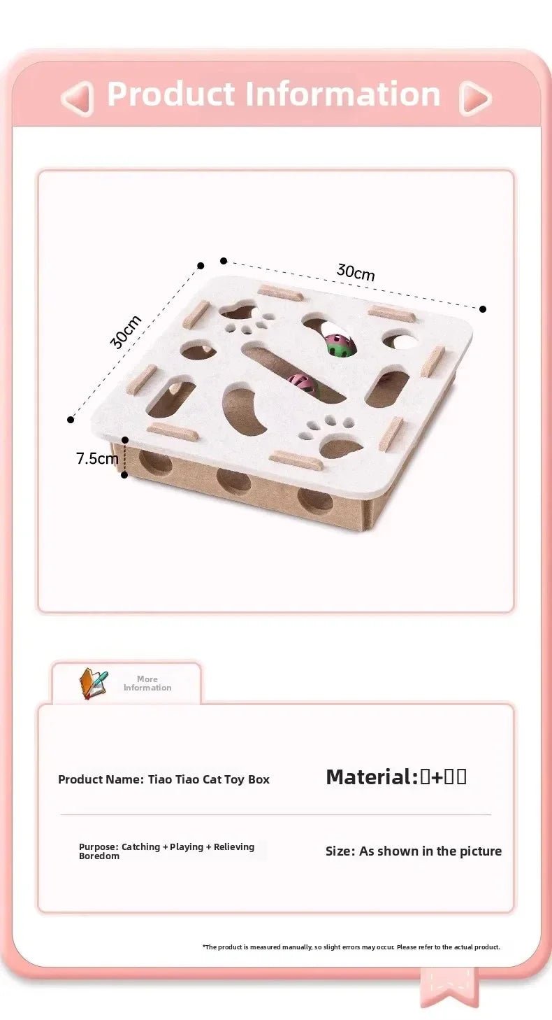 Cat Puzzle Toy Felt Puzzle Box Cat Exercise Toy With Ball Indoor Sports Entertainment Hunting Cat Toys For Indoor Cats - Barking & Purrfectly Happy