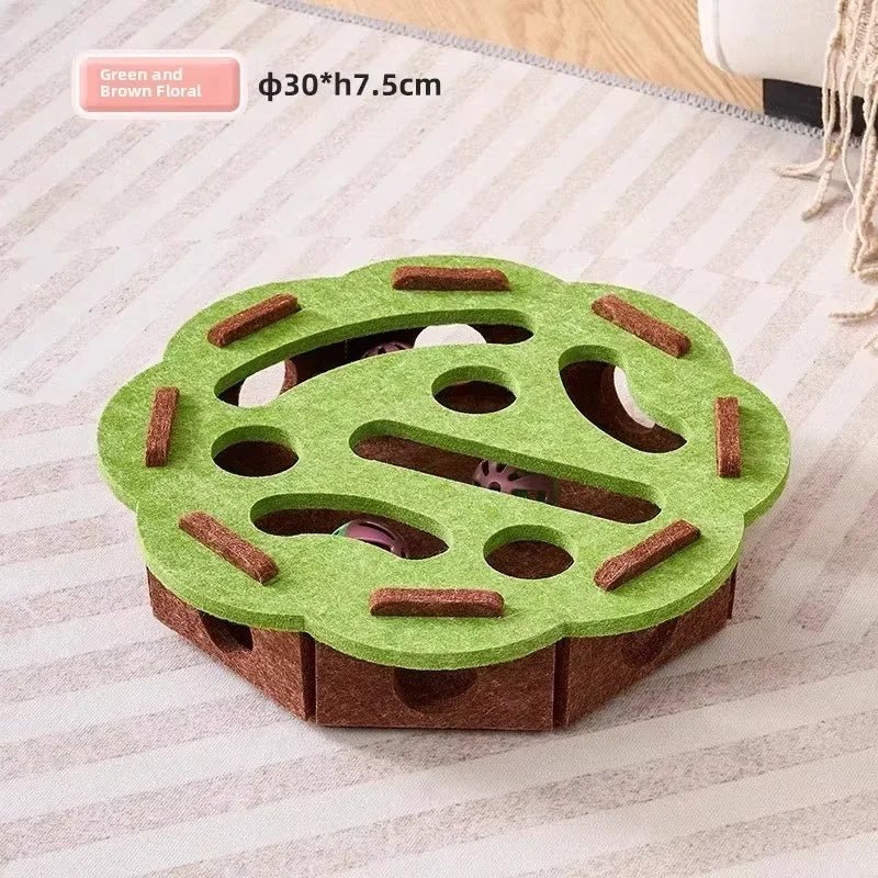 Cat Puzzle Toy Felt Puzzle Box Cat Exercise Toy With Ball Indoor Sports Entertainment Hunting Cat Toys For Indoor Cats - Barking & Purrfectly Happy