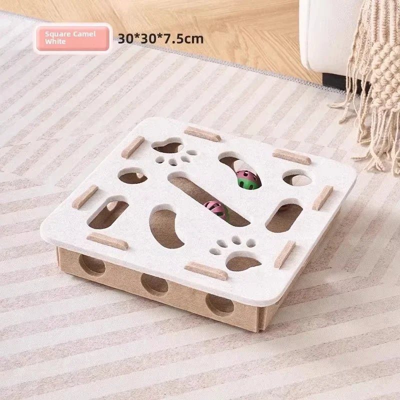 Cat Puzzle Toy Felt Puzzle Box Cat Exercise Toy With Ball Indoor Sports Entertainment Hunting Cat Toys For Indoor Cats - Barking & Purrfectly Happy