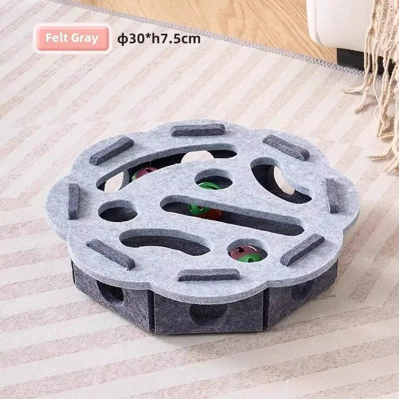 Cat Puzzle Toy Felt Puzzle Box Cat Exercise Toy With Ball Indoor Sports Entertainment Hunting Cat Toys For Indoor Cats - Barking & Purrfectly Happy