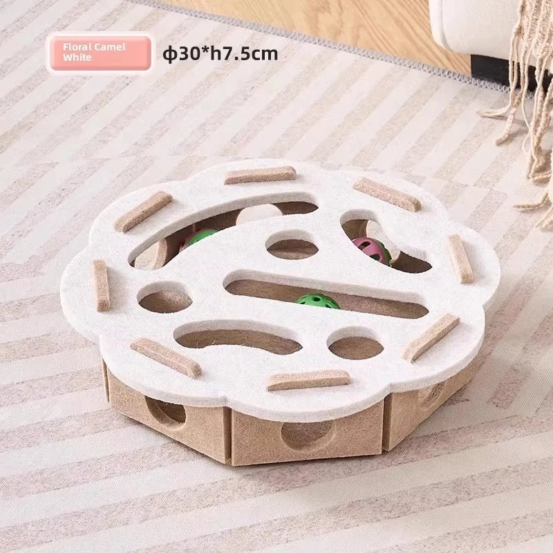 Cat Puzzle Toy Felt Puzzle Box Cat Exercise Toy With Ball Indoor Sports Entertainment Hunting Cat Toys For Indoor Cats - Barking & Purrfectly Happy